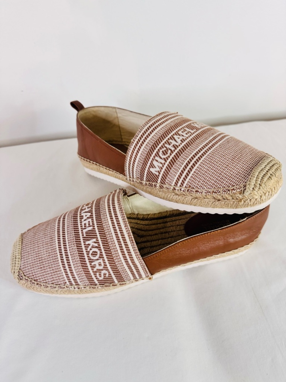 Michael Kors Brown and Tan Espadrilles Size 9.5 Casual Women’s Comfortable Flats